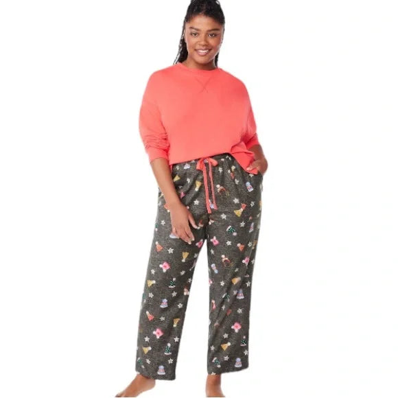 SUPER SALE! NWT Joyspun Women’s Pajama Christmas Sleep Pants (Grey Design / Multiple Sizes)