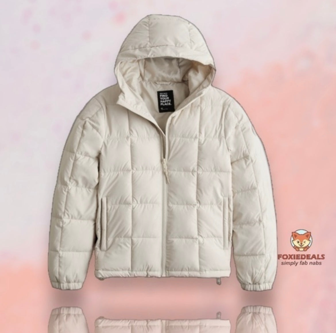 NWT - Gilly Hicks Men’s Active Hooded Puffer Jacket (Cream / Medium)