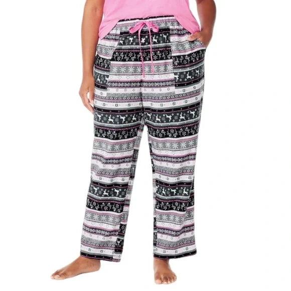 SUPER SALE! NWT - Joyspun Women’s Christmas Pajama Sleep Pants (Pink, Black, Grey Design)