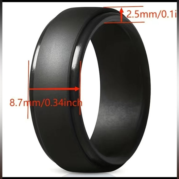 *REDUCED PRICE* NEW - Fine Fashion Unisex Any-Activity Silicon Ring Metallic Colors 1 (Multiple Colors & Sizes)