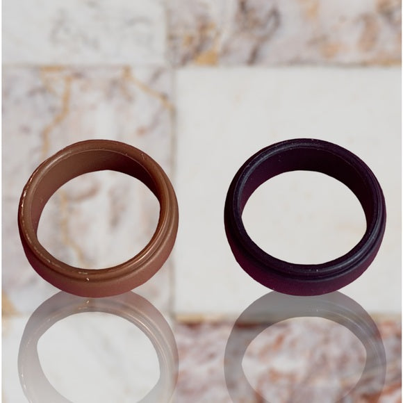 NEW - Fine Fashion Unisex Any-Activity Silicon Ring 2-PACK Metallic Colors (Multiple Colors & Sizes)