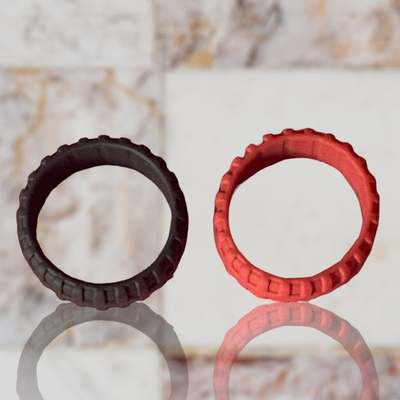 NEW - Fine Fashion Unisex Any-Activity Silicon Grooved Ring 2-PACK (Multiple Colors & Sizes)