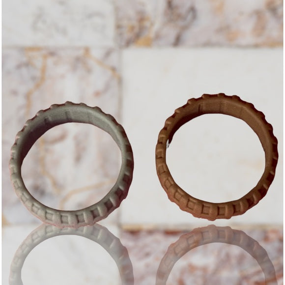 NEW - Fine Fashion Unisex Any-Activity Silicon Grooved Ring 2-PACK (Multiple Colors & Sizes)