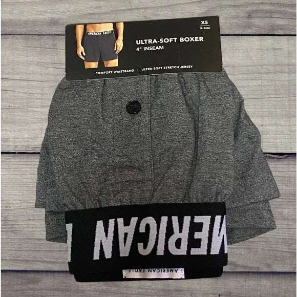 SALE! NWT - American Eagle Men’s Ultra Soft Boxer Shorts Hybrids (Heather Grey / XS)
